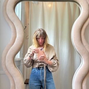 Boheme Goods wrap top in beige gauze